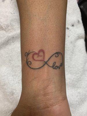 Infinity love & heart tattoo