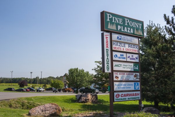 Entrance into Pine Point Plaza