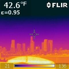 Infrared image of Downtown Los Angeles.