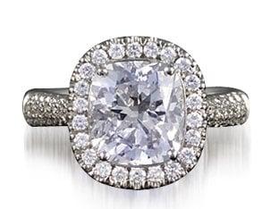 Platinum Engagement Ring with Micropave