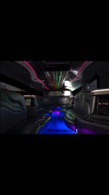 Inside of our stretched Hummer Limo