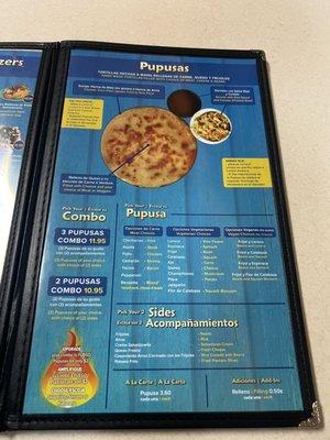 2 Pupusa Combo 3 Pupusa Combo