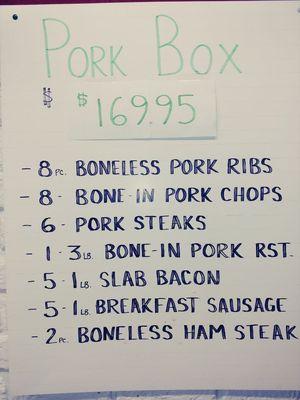 ALL PORK Meat box option (cut fresh to order)