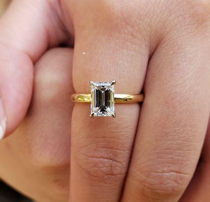 1.40 ct emerald cut ring