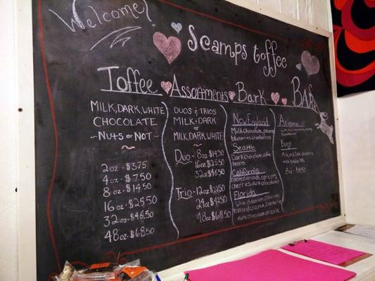 Chalkboard menu