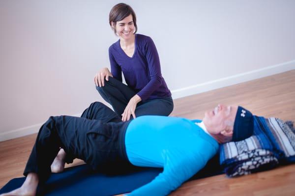 Gentle movement and breathing can help reduce back pain.