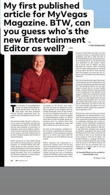 An article for MyVegas Magazine on Osseointegration. Daryl K Jones spoke to Dr. Ronald Hillock; an authority on this revolutionary surgery.