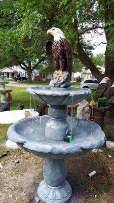 The popular eagle Fountain being made before delivery to a customer