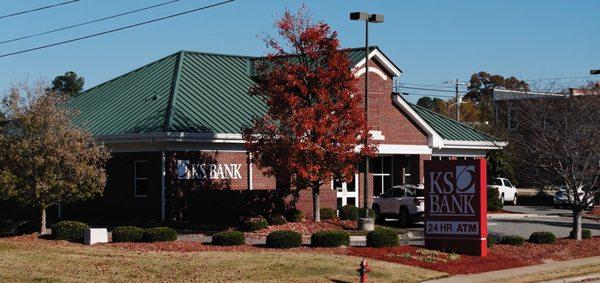 The front of our Four Oaks Branch faces West Wellons Street in Four Oaks, NC