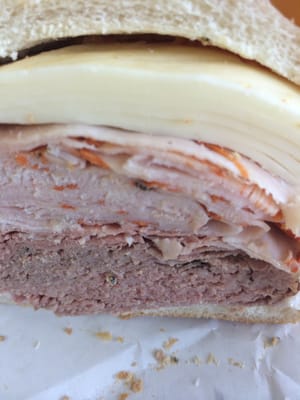 Roast beef and turkey with Muenster