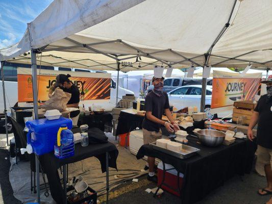 At Kaka'ako farmers market on Saturdays