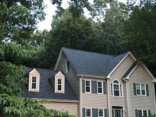 Recently completed roof in N Raleigh.