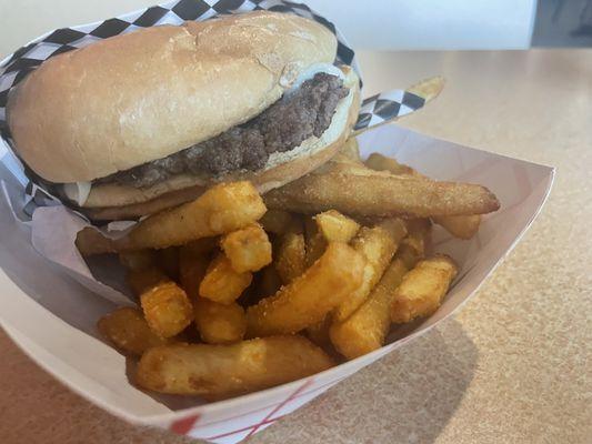 1. The Wimpy Burger. Bacon and pepper Jack.  Battered Fries