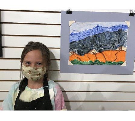 Her first homeschool landscape painting class