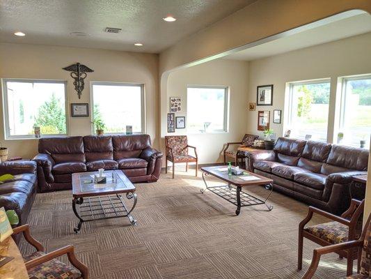 Large, luxurious, comfortable waiting room.  Even though you don't wait long for your appointment - we run 95% on time.