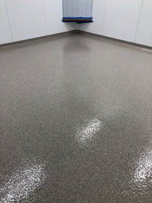 Epoxy Chip Floor with Cove Base