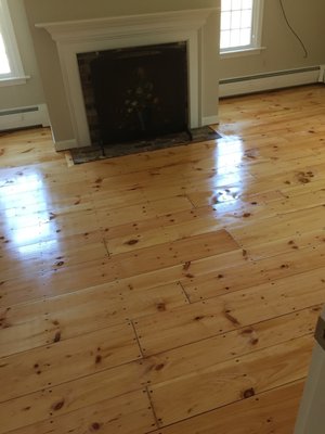 Living room near fireplace