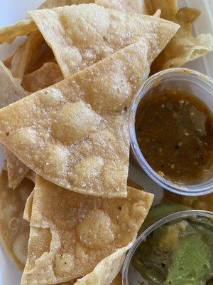 Housemade Tortilla Chips.. WJC 8/11/21 Fresh Guacamole, Salsa Roja.. GF-Veg-Vegan-Soy Free-Dairy Free