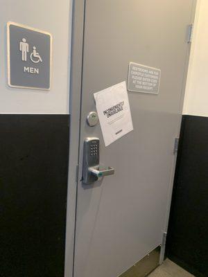 BATHROOM  not for paying customers  People with medical issues or children