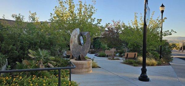 Outdoor garden at Red Cliff Gallery in St George, Utah.