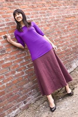 Halfsleeve Simple Tee and Long Comfy Skirt