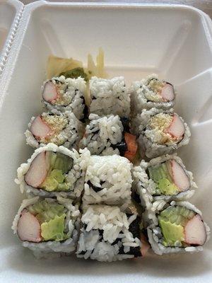 California Roll and a Crunchy Roll