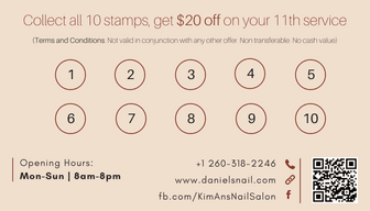 Collect all 10 stamps to get $20 off