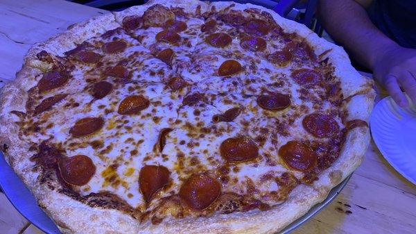 Large Pepperoni with Spicy Sauce.