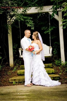 Pergolas and swings abound around the farm.  A great setting for you wedding.