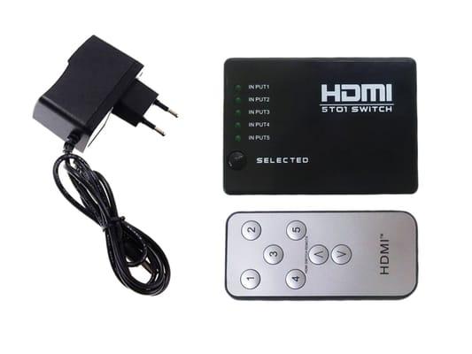 HDMI 5-to-1 Port Switcher, w/ IR Remote