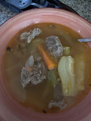 Caldo de res , where's the veggies, no corn