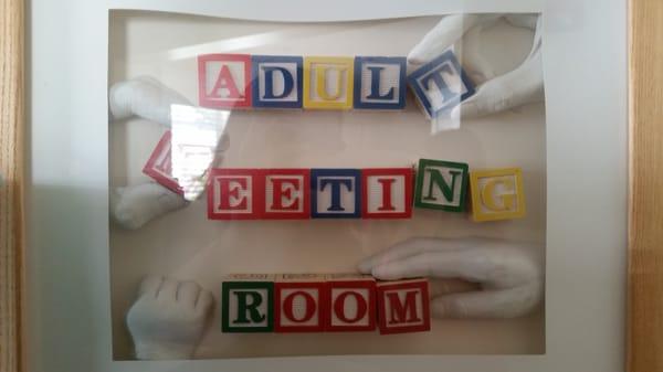 Adult meeting room sign