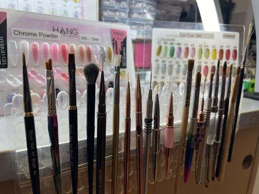 Nail art brushes.