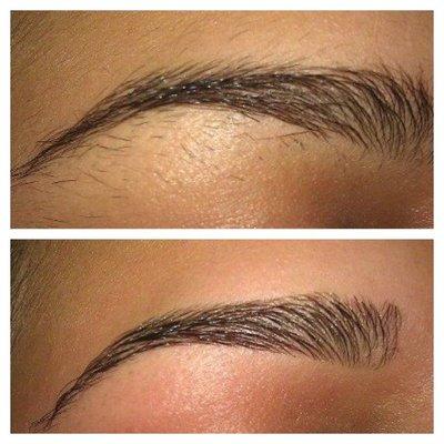 Eyebrow threading before and after