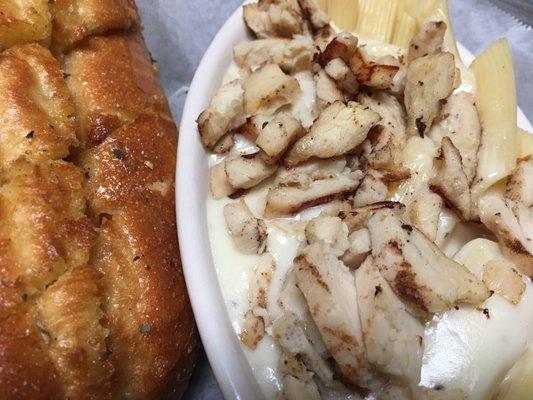 Alfredo Chicken Ziti, comes with Salad Too!