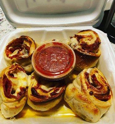 Pepperoni and cheese pinwheels