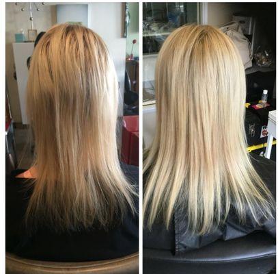 Hair color, extensions and keratin smoothing treatment