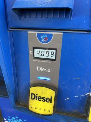 Beats the heck out of California diesel prices by almost $3.00 per gallon!