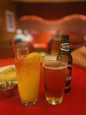 Cocktail and beer