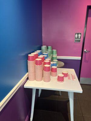 Frozen yogurt cup area