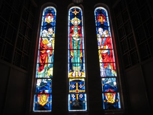 One of the many stained glass windows at St. Paul.