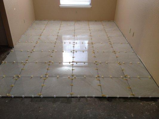 Tile installation.