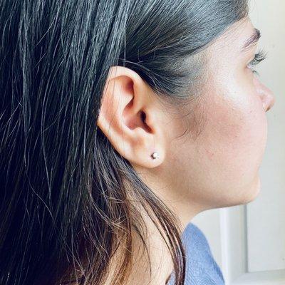 Kids ear lobe piercing