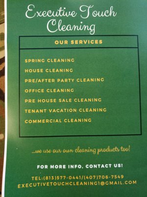 Executive Touch Cleaning