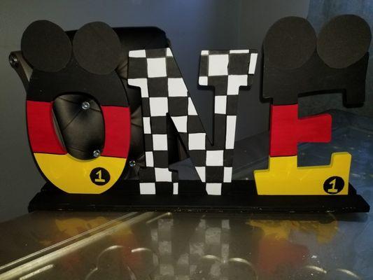 Mickey mouse hand painted wooden letters