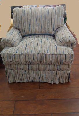 Big comfy chair for another one of my clients. Fabric by Greenhouse fabrics