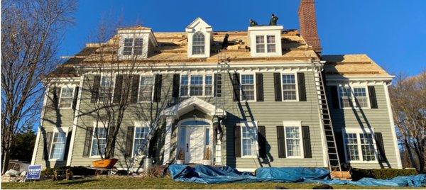 Alaskan Yellow Cedar shake roof installed by Custom Installations in Menomonee Falls, WI.