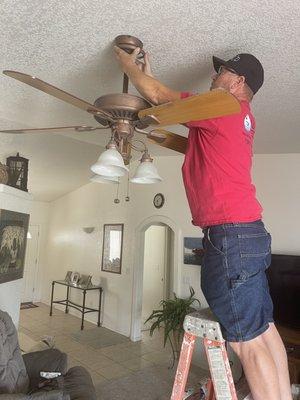 Ceiling fan installation