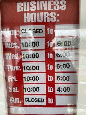 Business Hours