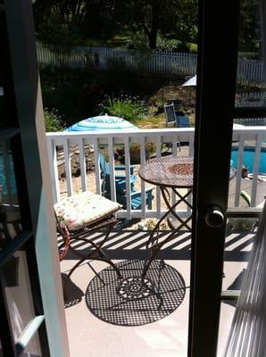 Patio overlooking pool and spa.